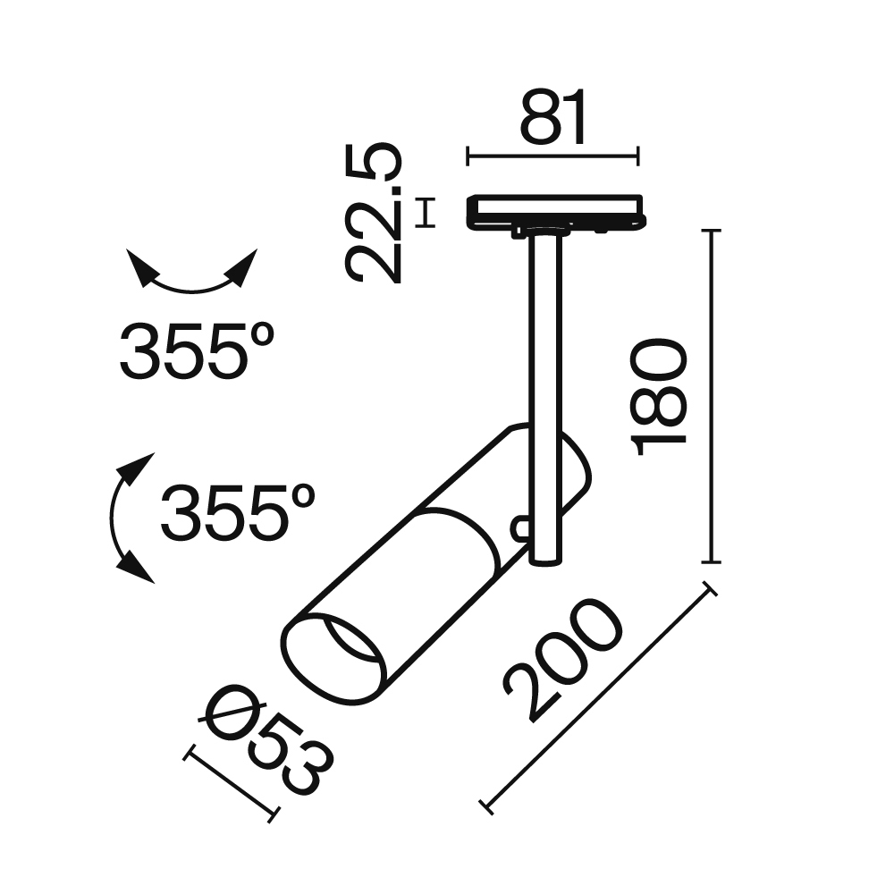 Трековый светильник Technical TR005-1-GU10-B
