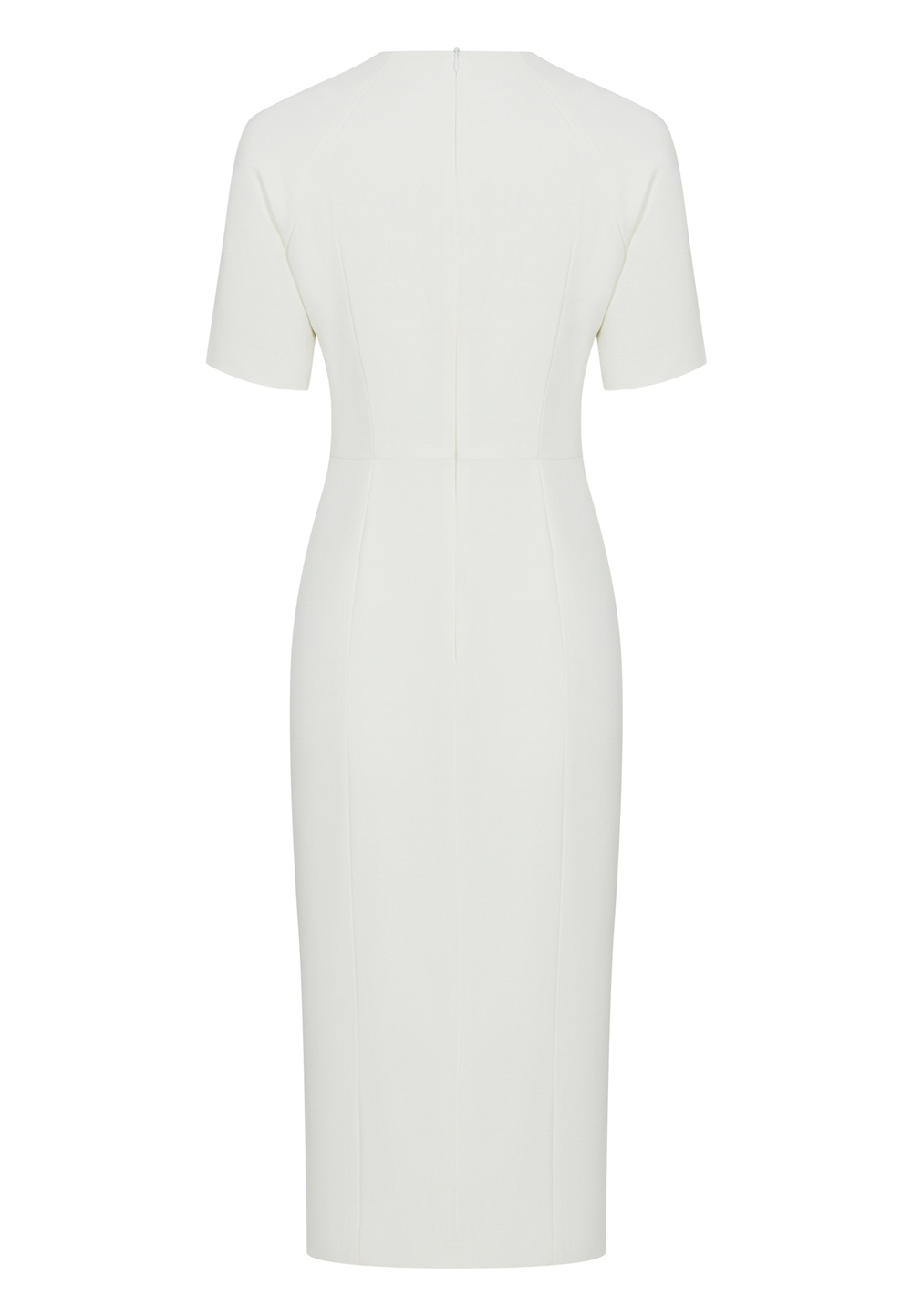 Платье-футляр с разрезом в белом цвете