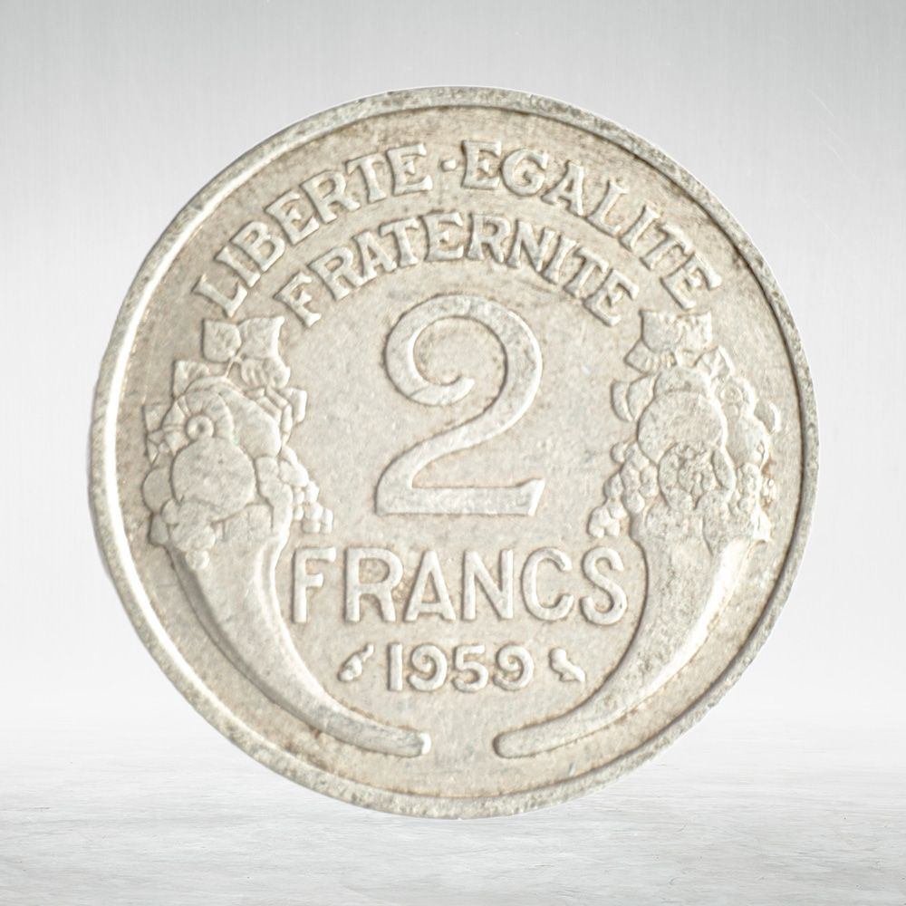 France, 2 Francs 1959 - Light Type, XF