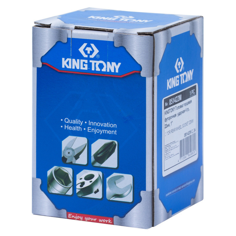 KING TONY (851422M) Головка торцевая ударная четырехгранная 1", футорочная, 22 мм