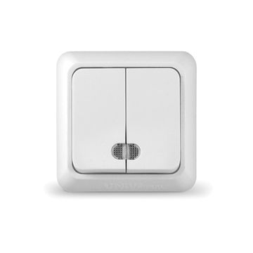 Выключатель UNIVersal Олимп 2-кл. с подсв.о/п бел. 10A 250В