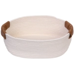 Корзинка плетёная интерьерная «ФРЕТТА», цвет светло-серый, 30*21*14см, (лейбл селфи)