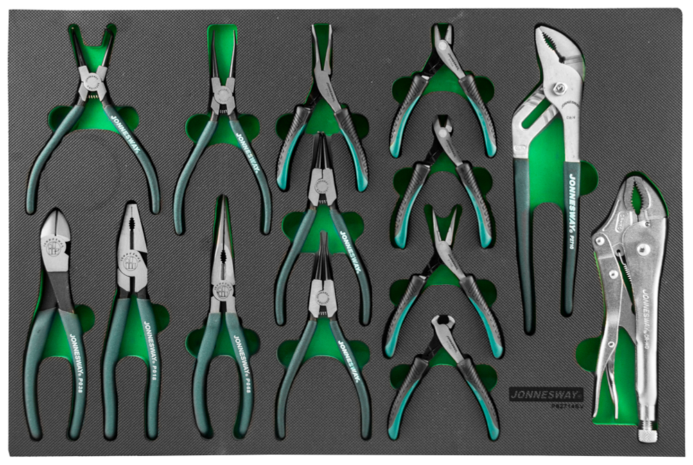 P82714SV Набор шарнирно-губцевого инструмента в ложементе EVA 560х400 мм, 14 предметов