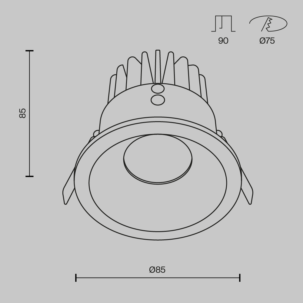 Встраиваемый светодиодный светильник Maytoni Zoom DL034-L12W4K-D-W