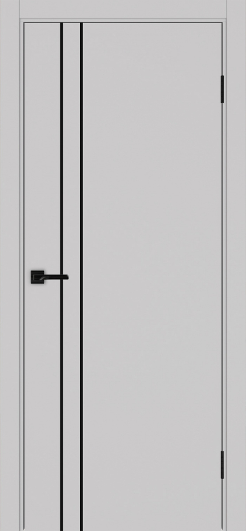 Межкомнатная дверь Optima Porte НЕАПОЛЬ 205 Молдинг SB (матовый чёрный), Чёрная кромка