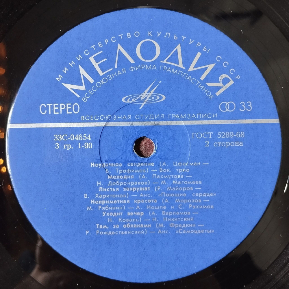 Винтажная виниловая пластинка LP Сборник Ансамбль Мелодия Концерт (СССР 1974) ВСГ Есть Глаза У Цветов