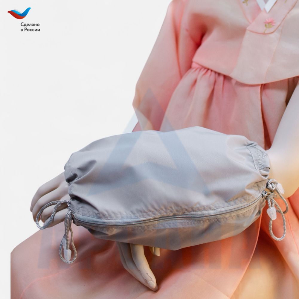 Чехол с открытой кистью на аппарат Илизарова. Ткань Сорочка. Цвет изделия - серый, молния серая. Размер PPO 10