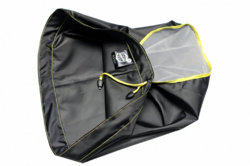 Развернутый мешок для ледяной экстракции haney-bag basic с желтой окантовкой и шнурком-затяжкой