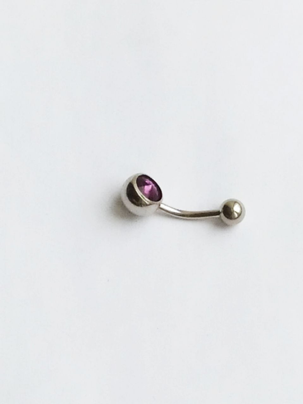 Банан для пупка, 1,6 х 10 мм, с камнем-конусом, фиолетовый