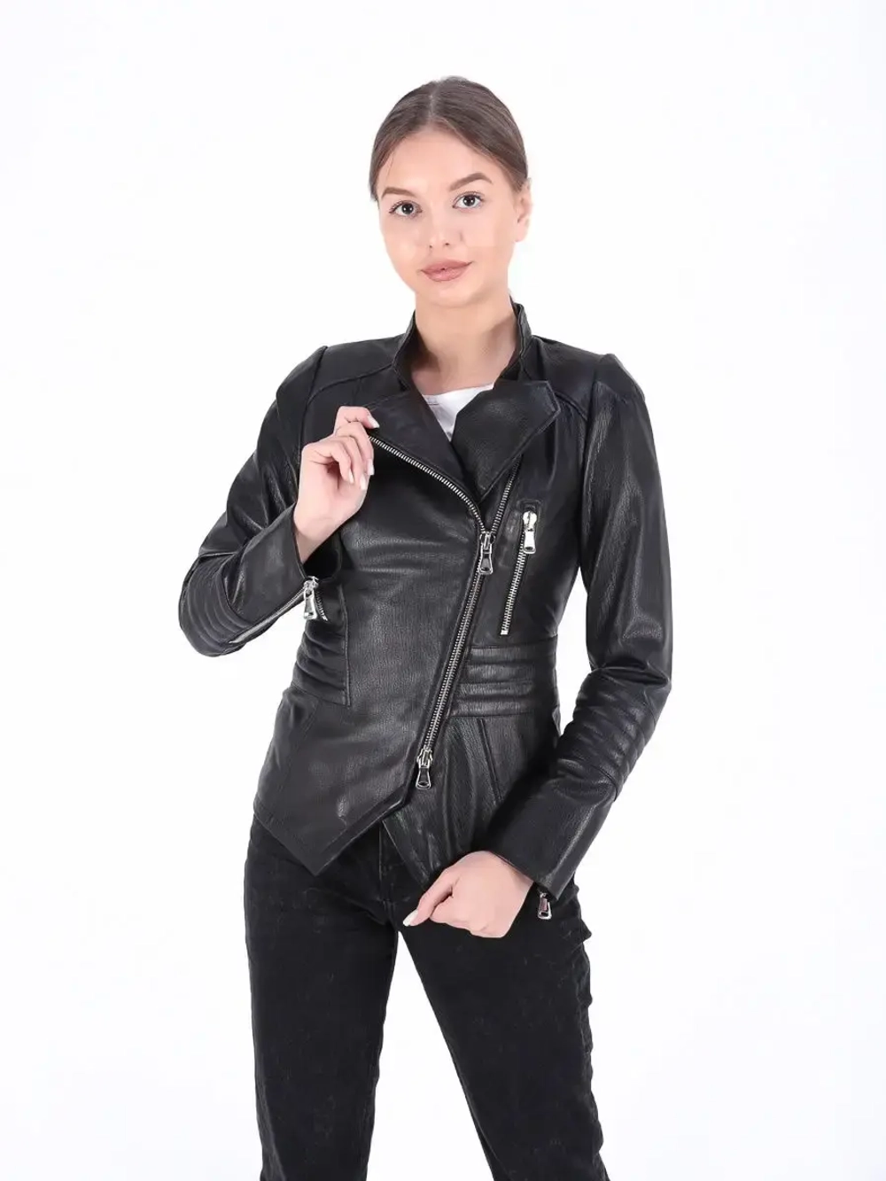 Косуха женская натуральная кожаная