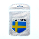Наклейка Sweden (Шведский флаг) объемная полиуретановая (шильдик флаг Швеции, 5х5см)
