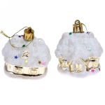 Ёлочные игрушки «Домик заснеженный» 5 см, микс (набор 2 шт)