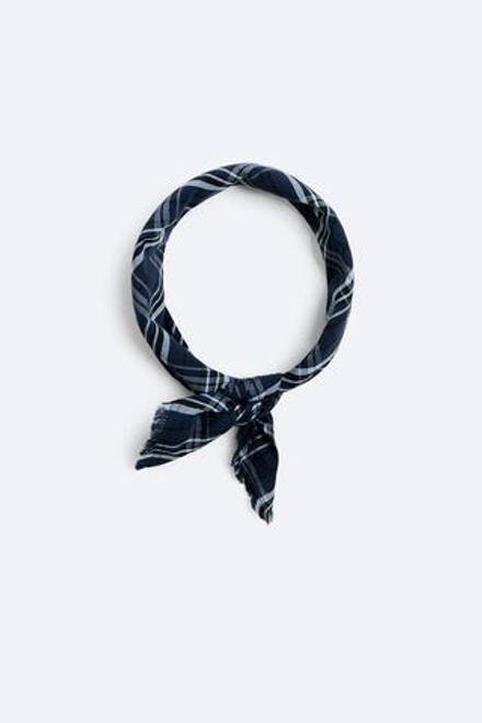 ZARA БАНДАНА В КЛЕТКУ,  СИНИЙ