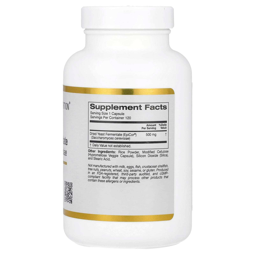 California Gold Nutrition, Epicor®, сухой дрожжевой ферментат, 500 мг, 120 растительных капсул