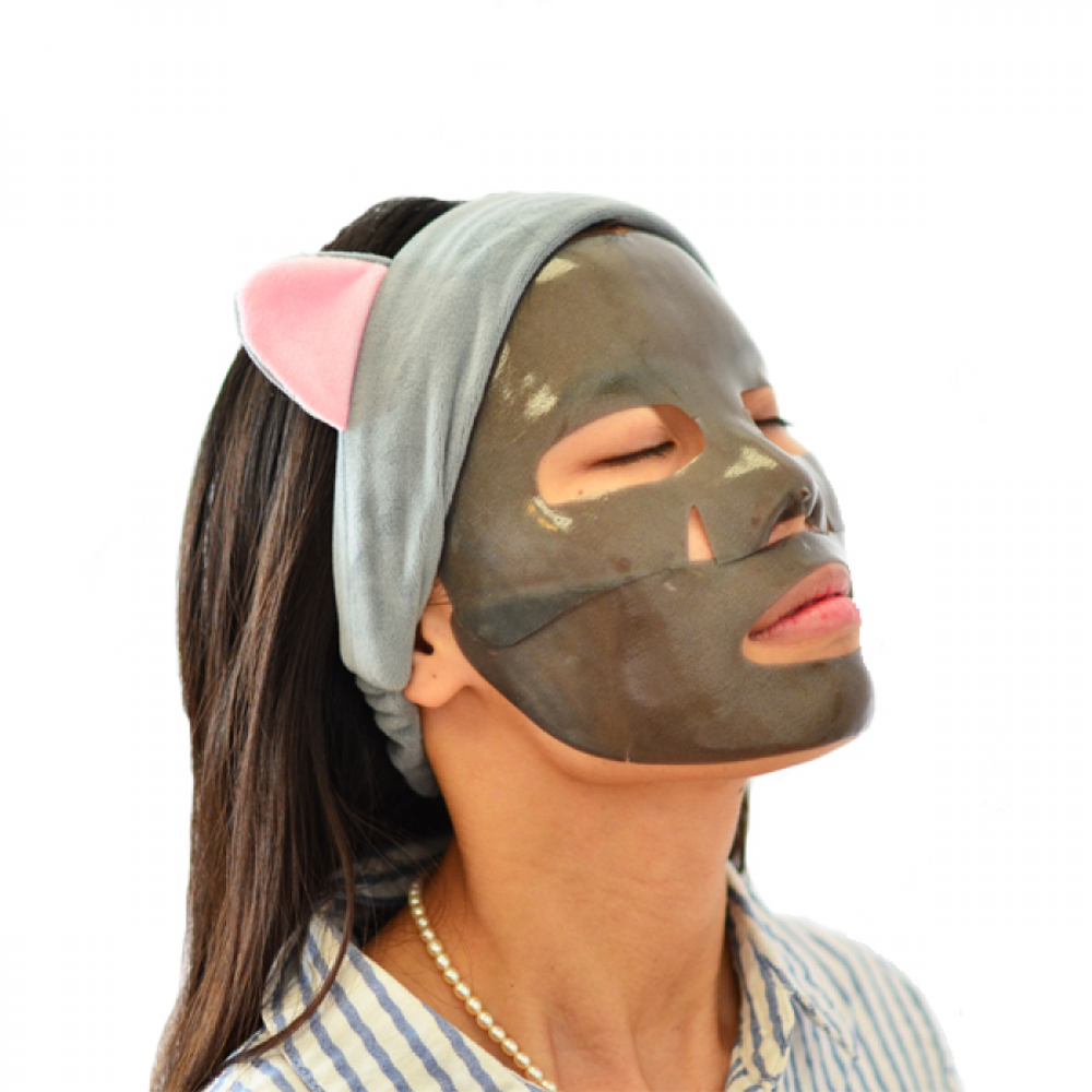 Гидрогелевая маска для лица с древесным углем очищающая Rearar DiaForce Black hydro Ampoule Gel Mask