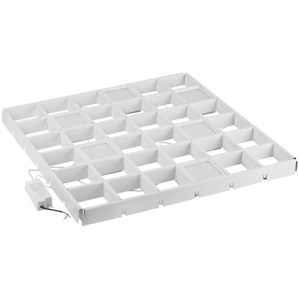 Светильник светодиодный ЭРА Грильято SPO-646-3-5K-W6 36Вт 5000К 89х89мм Домино 100х100 белый 6 кубиков драйвер | Светильники с внутренним драйвером