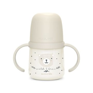 Бутылочка с ручками Suavinex Night Wild 150 мл Бежевая 6 мес+