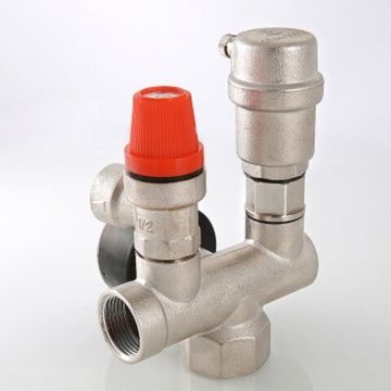 Группа безопасности котла Valtec VT.460.0.0 (1", 10 бар, до 44 кВт, манометр до 10 бар)