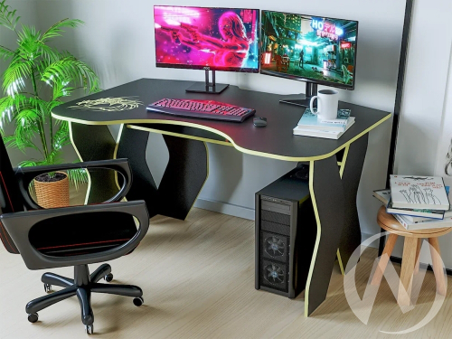 Компьютерный стол КЛ №9.0 (черный/желтый)