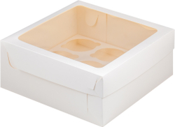 УЦЕНКА Коробка на 9 капкейков с прямоугольным окном 23,5 х 23,5 х 10 см, белая