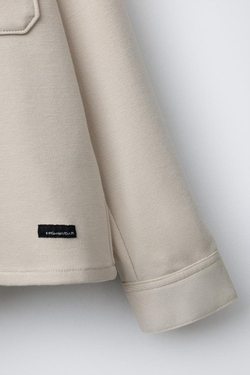 ZARA РУБАШКА С КАРМАНОМ, ЭКРЮ