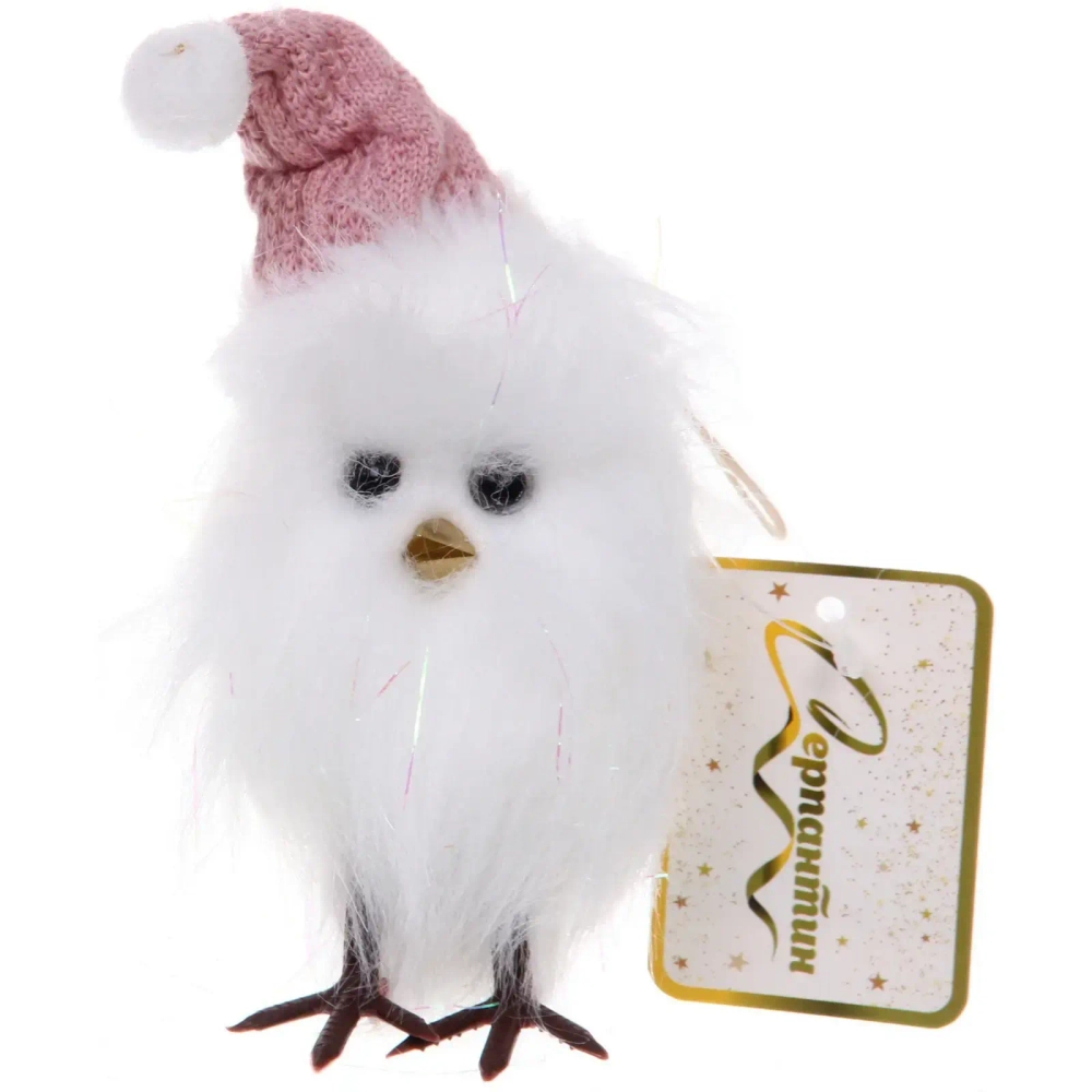 Подвеска «Совушка в зимнем колпачке» 12 см (в ассортименте), Розовый