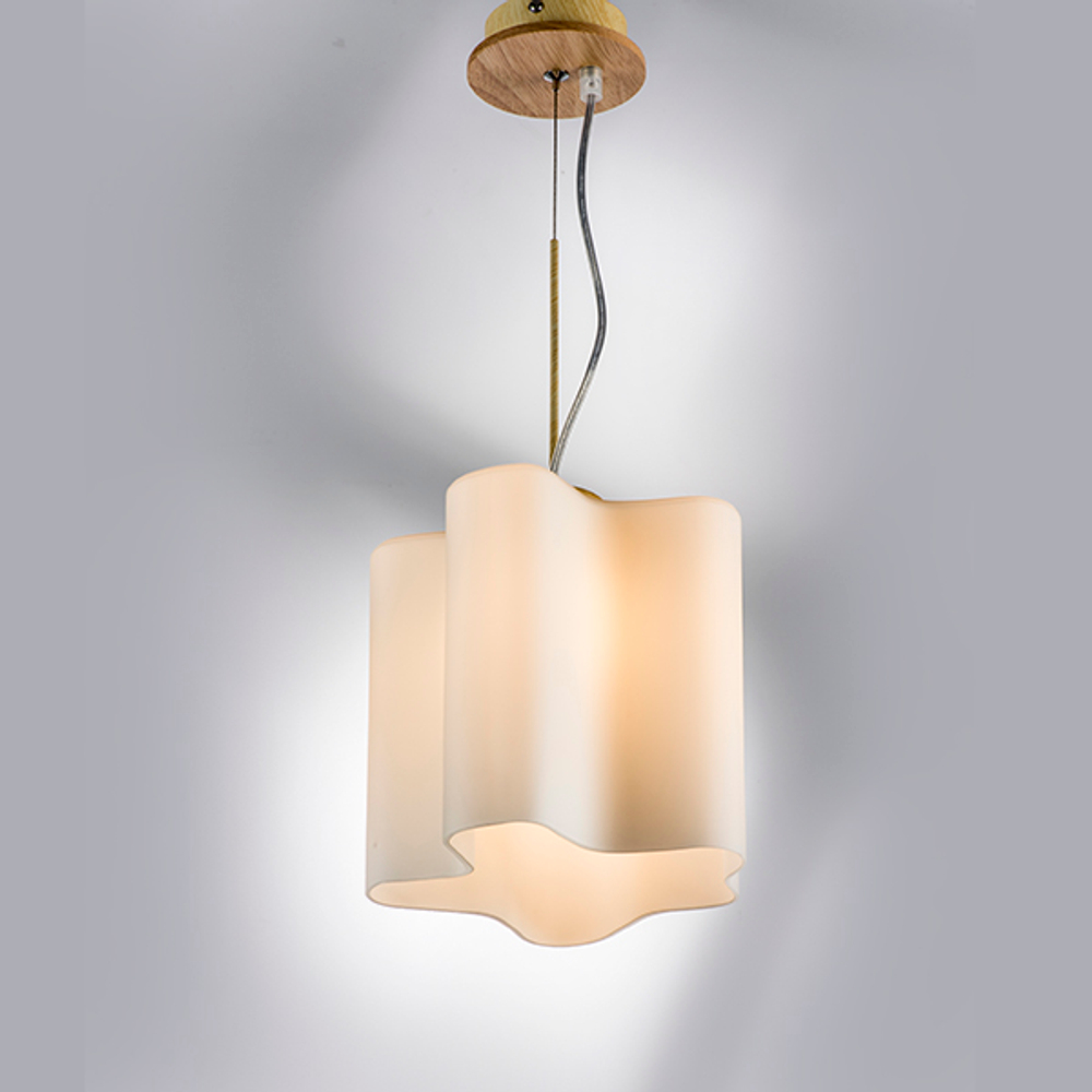 802115 Подвес NUBI LEGNO 1х40W E27 СВЕТЛОЕ ДЕРЕВО/БЕЛЫЙ