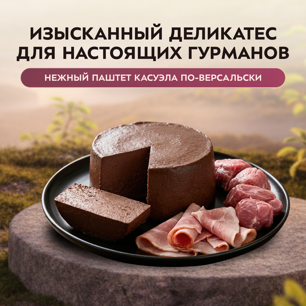 Влажный корм Мнямс Деликатес Паштет из телятины с ветчиной для собак всех пород "Террин по-версальски" 200 г