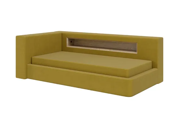 Диван-кровать Cube c нишей L (янтарный FiberGuard)