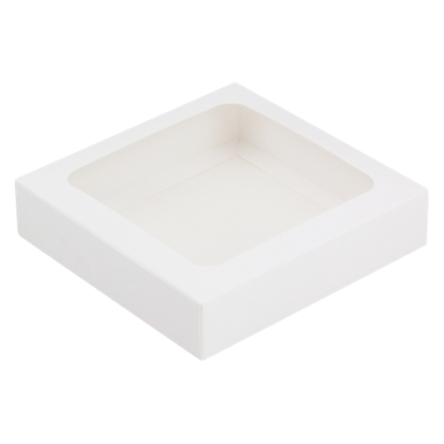 Коробка для конфет 9 ячеек с окном, белый 135х135х30 мм