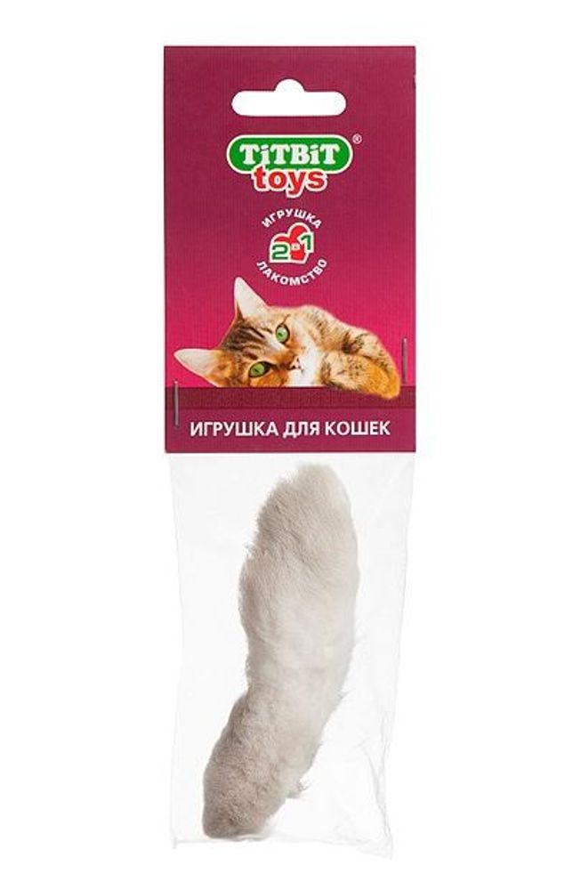 Игрушка TitBit для кошек, Лапка пушистая в мягкой упаковке
