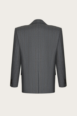 ЖАКЕТ ИЗ СЕРОЙ ШЕРСТИ С КАШЕМИРОМ