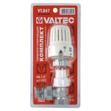 Клапан термостатический Valtec 1/2" угловой с термоголовкой арт. VT.047.N.04 для радиаторов