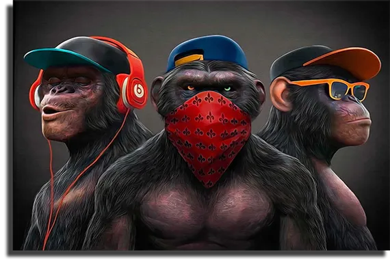 Постер "Трио обезьян"