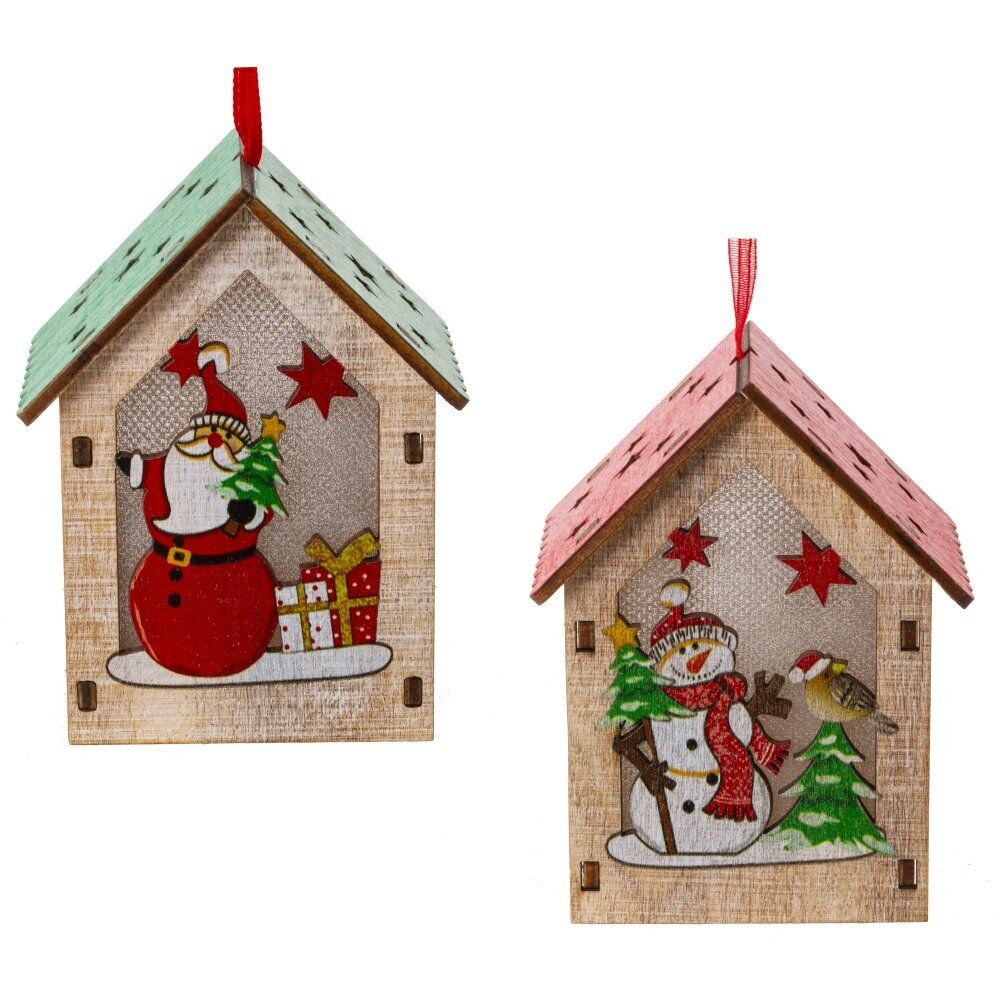 GAEM Изделие декоративное подвесное "Домик" с подсветкой, L5,5 W5 H9 см, 2в.