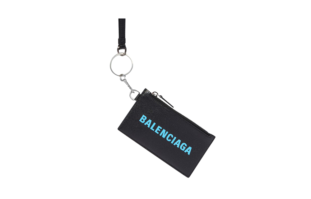 Balenciaga Calfskin Card Holder Men"s Black
