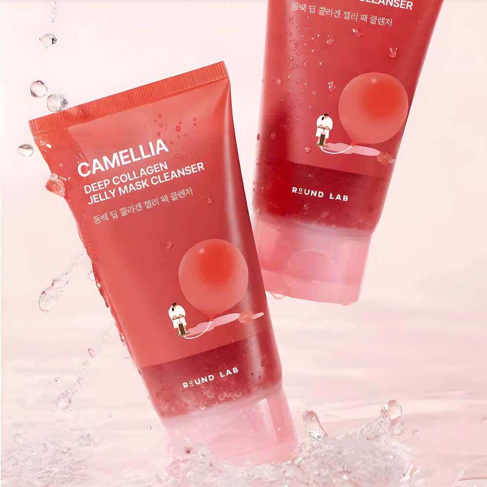 Гель-маска для очищения кожи c камелией ROUND LAB Camellia Deep Collagen Jelly Mask Cleanser 150 мл