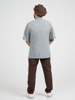 Серая мужская рубашка-китель "Мир" для повара и кондитера NVDesign