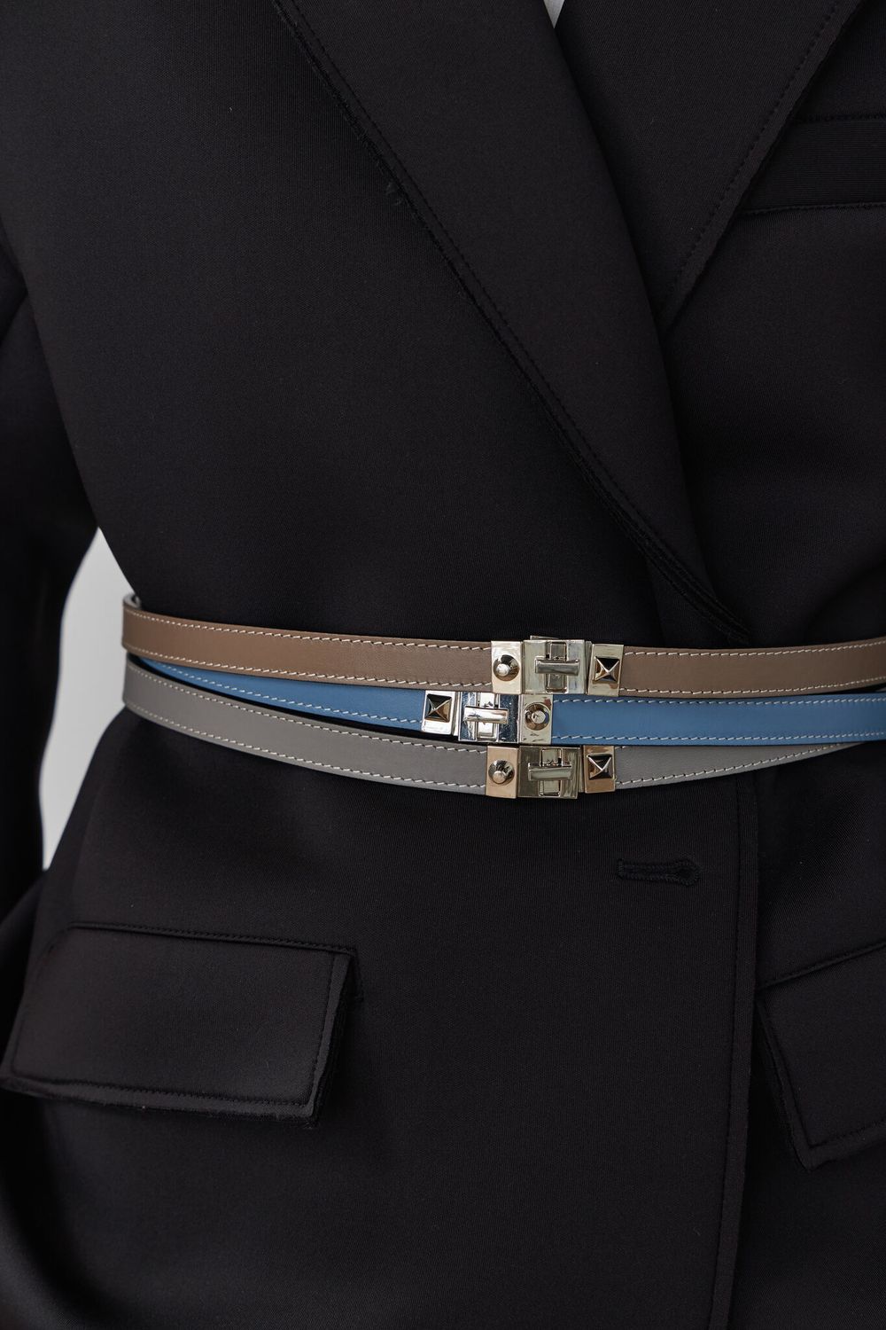 ТОНКИЙ РЕМЕНЬ С ЗАМОЧКОМ GREY|NUDE