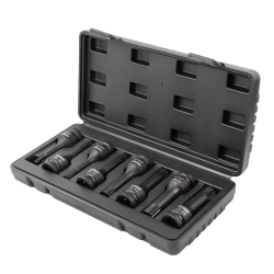 Набор головок-бит SPLINE ударных 8пр.,1/2''(M5, M6, M8, M10, M12, M14, M16, M18), в кейсе FORCEKRAFT FK-40811MPB