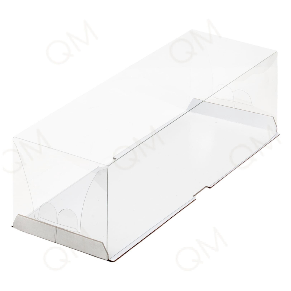 Коробка для рулета с пластиковым куполом 300*100*90 мм (белая), 200шт