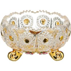 КОНФЕТНИЦА "LEFARD GOLD GLASS" ДИАМЕТР=11 СМ. ВЫСОТА=7 СМ. (КОР=36ШТ.)