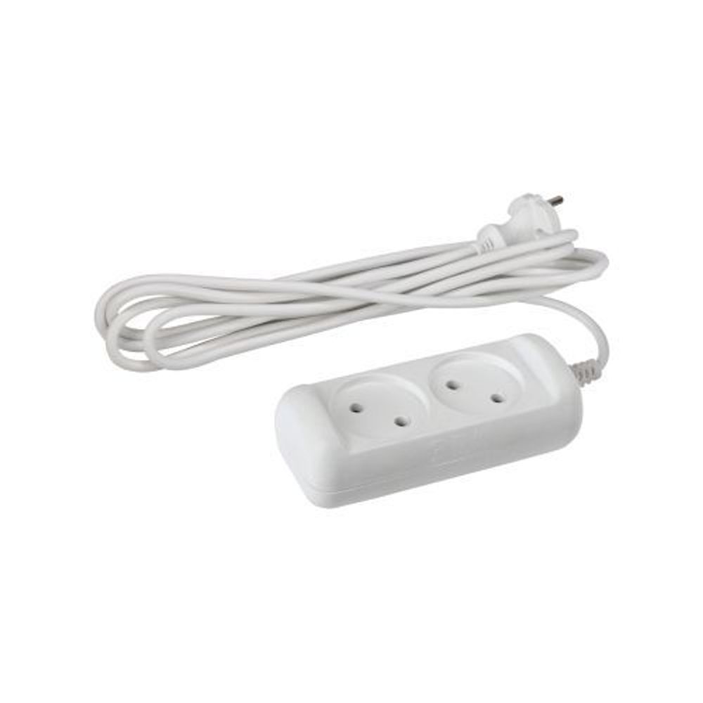 Удлинитель 2х3м без заземл. 6А IP20 UX(6)-2-3m ПВС 2х0.75 бел. Эра Б0038565 Удлинитель 2х3м без заземл. 6А IP20 UX(6)-2-3m ПВС 2х0.75 бел. Эра Б0038565