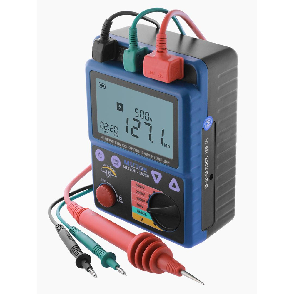 Измеритель сопротивления изоляции (мегаомметр) МЕГЕОН 13250 с поверкой