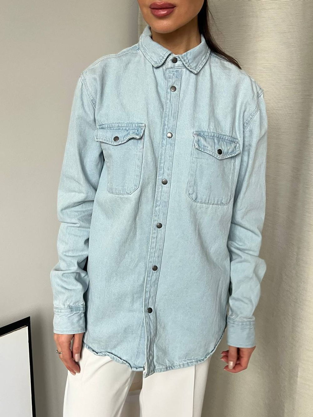 Джинсовая рубашка Zara, s