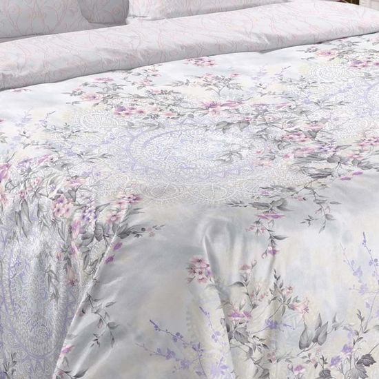 Двухспальный комплект постельного белья с простыней на резинке Медитация перкаль