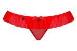 Кружевные трусики-стринги с юбочкой (Размер: L-XL) (Цвет: красный)