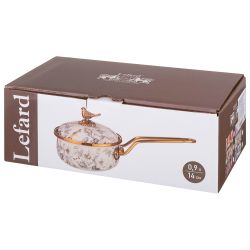 КОВШ LEFARD ЭМАЛИРОВАННЫЙ, СЕРИЯ ЯБЛОНЕВЫЙ САД 14СМ/0,9Л D=14 СМ ДЛИНА=31СМ ПОДХОДИТ ДЛЯ ИНДУКЦИОН