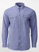 Сорочка мужская VESTER длинный рукав, цвет синий, клетка, хлопок/пэт 50314 49