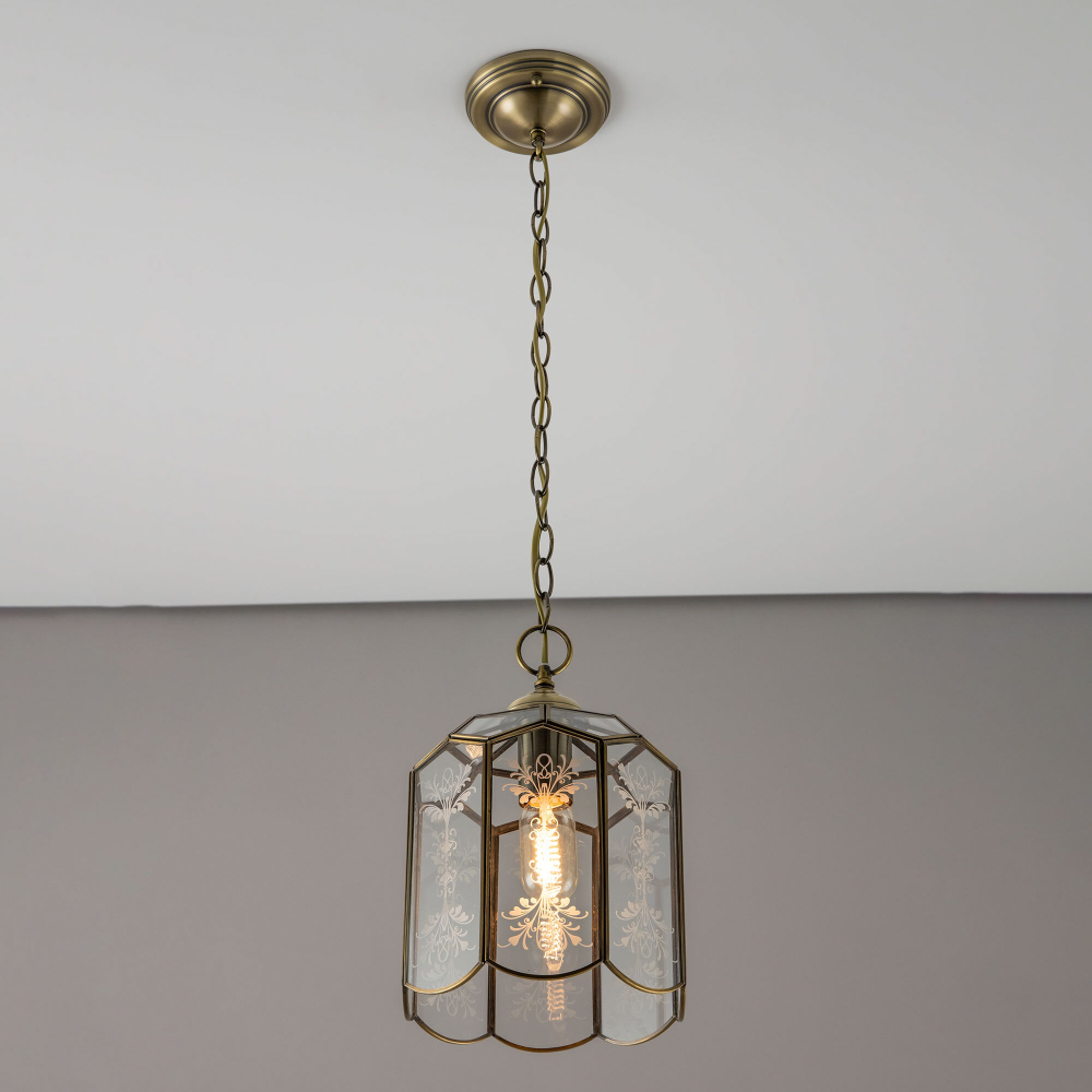 Citilux Витра-2 CL442210 Подвесной светильник витражный Бронза